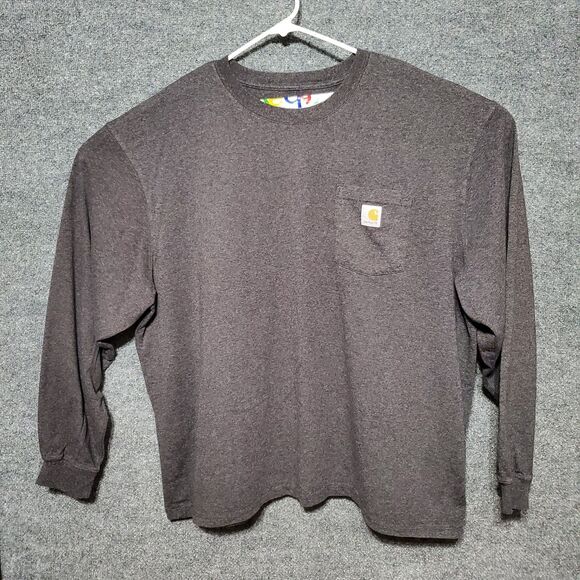 Carhartt Shirt Mens 3XL Gray Loose Fit Heavyweight Long Sleeve Workwear Grunge - Picture 2 of 8